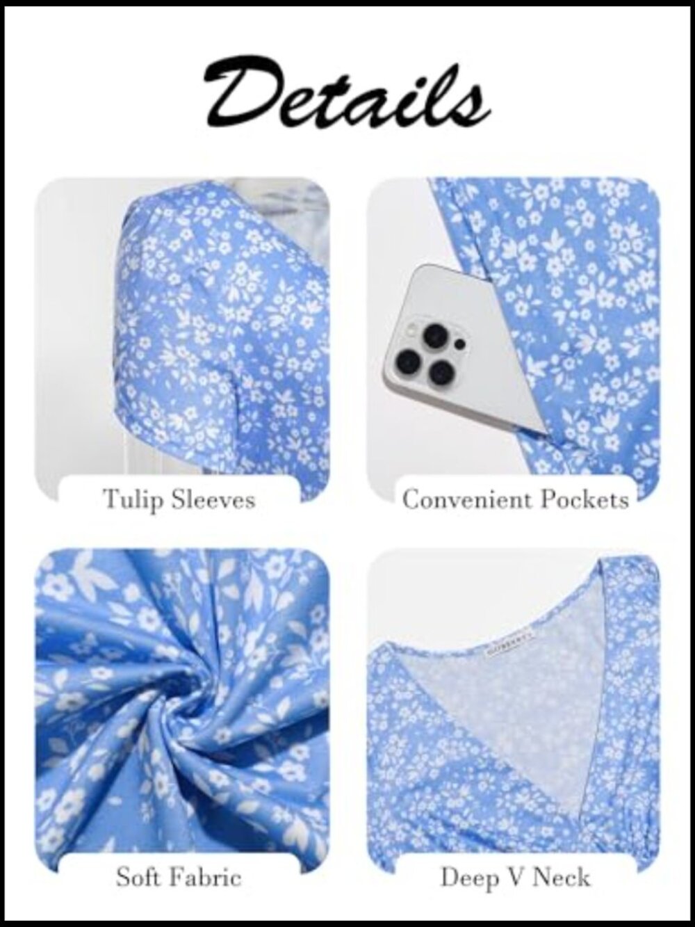 Midi Milkmaid Corset V Neck A Line Sundress with Pockets - Picture 5 of 7